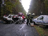 obrázek ke článku: Autonehoda - čelní střet Škody Favorit a Renaultu Kangoo