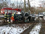 obrázek ke článku: Vážná autonehoda Octavie u Řevničova na Rakovnicku